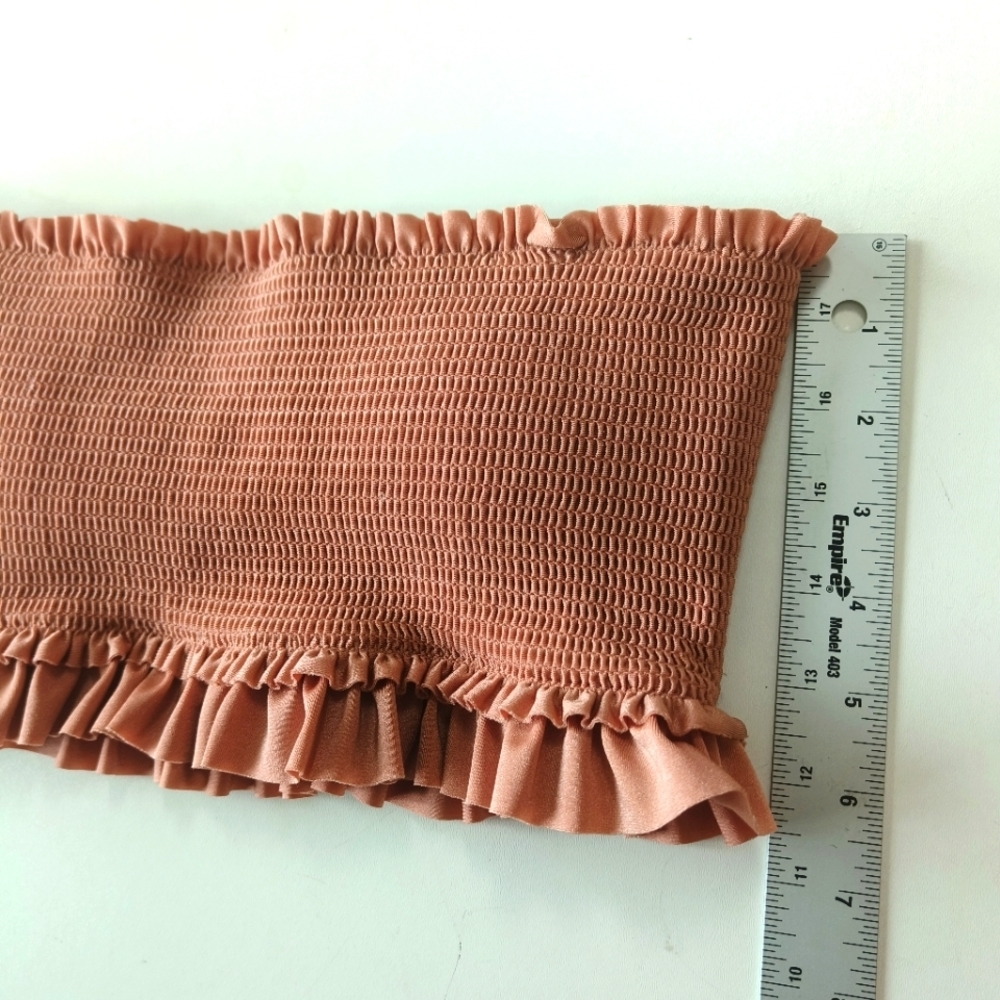 CHELSEA & VIOLET short estraple top with wrinkled bars size m brown - Picture 3 of 10